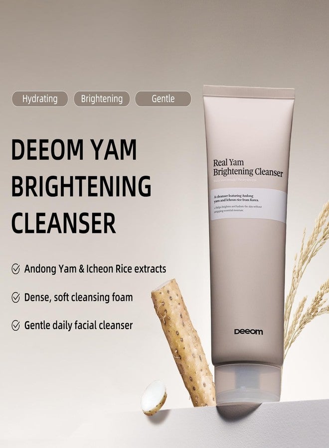 DEEOM Real Yam Brightening Cleanser, Gentle Foaming Face Wash for Sensitive Skin with Rice Water, Hydrating & Deep Pore Cleansing, Korean Skincare, 6.76 oz - Image 2